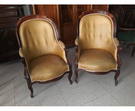 Coppia di poltrone Carlo X